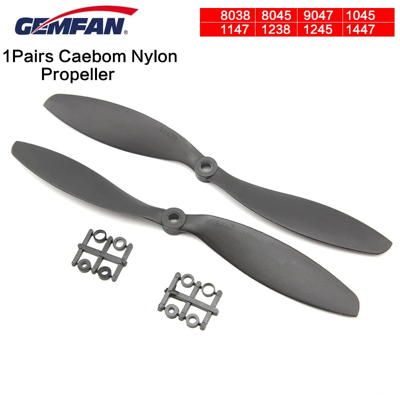 Gemfan углеродный нейлоновый Propeller 8038 8045 9047 1038 1045 1050 1147 с адаптером для RC Multirotor Aircraft