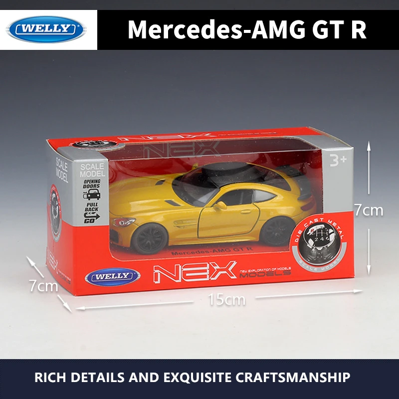 

WELLY 1:36 Mercedes-AMG GT R alloy car model machine Simulation Collection toy pull-back vehicle Gift collection