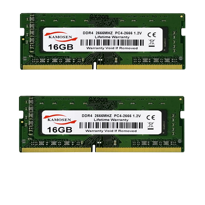 Оперативная память KAMOSES DDR4 2 ГБ 4 8 16 2133 2400 2666vMHz 268 PIN PC4 Универсальная для ноутбука