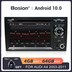 Автомагнитола Bosion, 2 din, Android 10,0, DSP, мультимедийный видеоплеер для Audi A4, B9, B8, B7, B6, S4, RS4, SEAT, Exeo навигация, GPS, 2 din, DVD