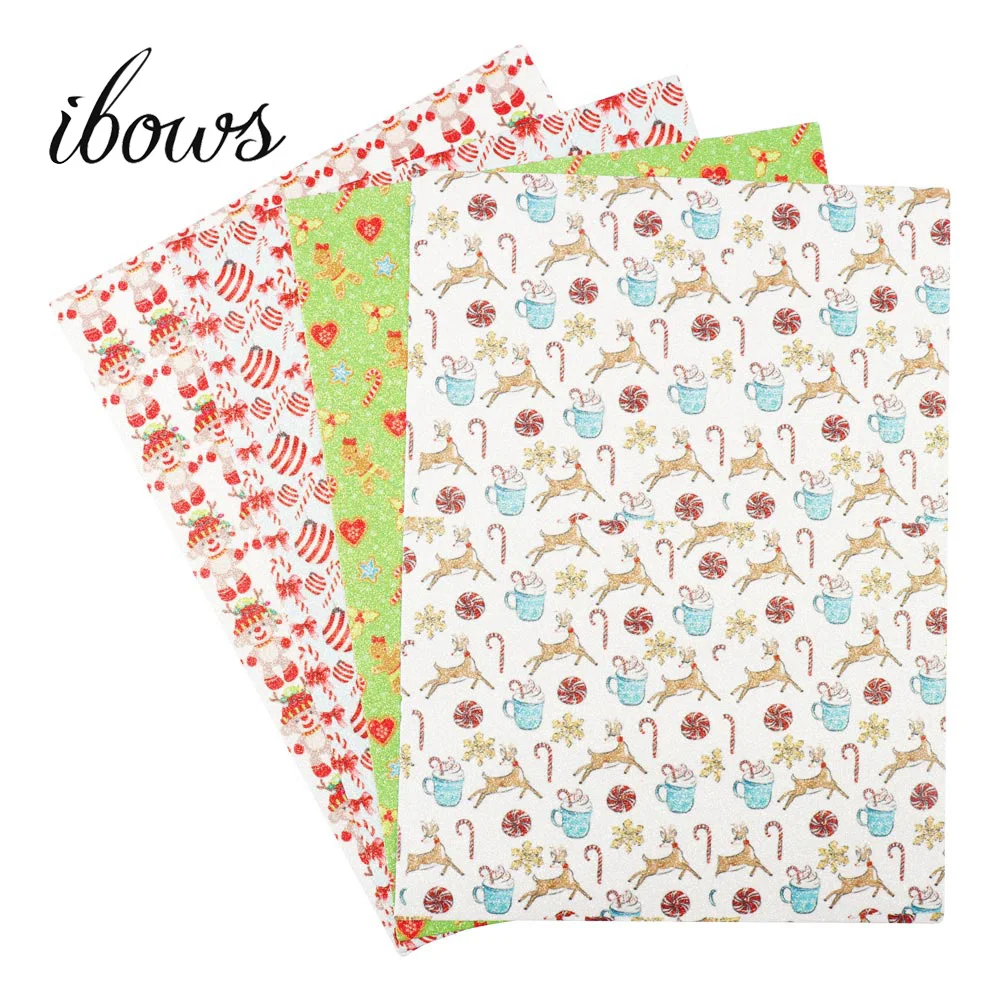 Блестящая ткань 22 см х 30 праздничный узор блестящий лист Рождественская тема