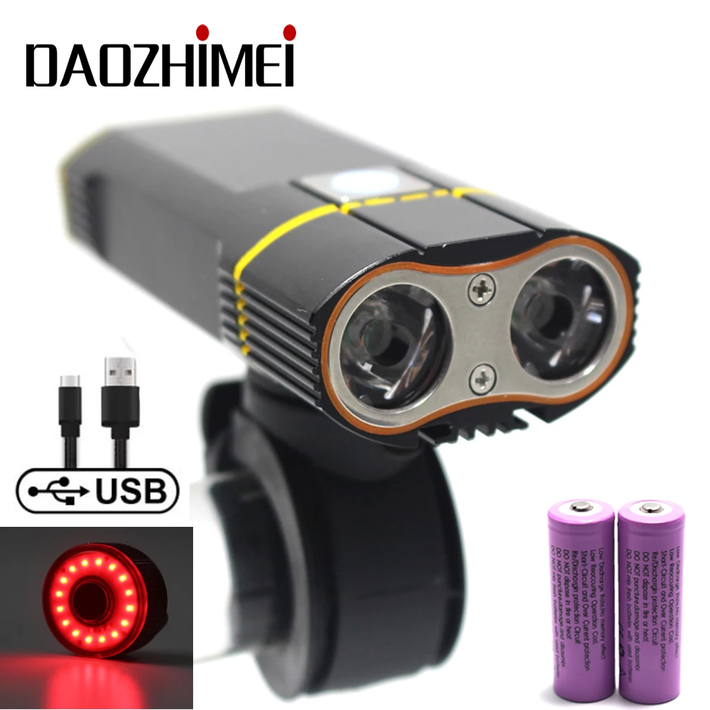 Фонарь велосипедный Аккумуляторный водонепроницаемый с креплением на руль 6000