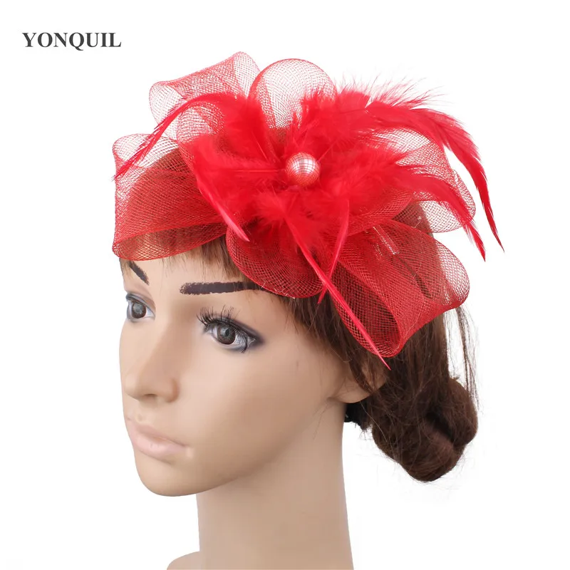 

Элегантные тюлевые вуалетки для невесты, свадебные головные уборы, Женская церковная Коктейльная шляпа, сетчатые аксессуары для волос с за...