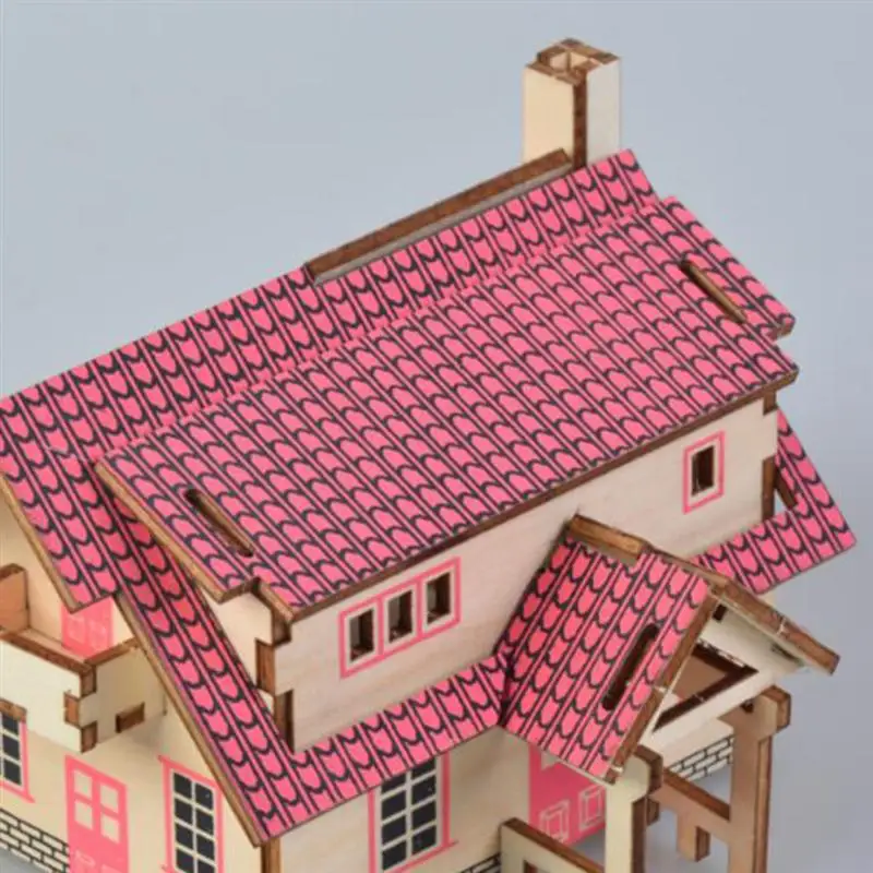 1 Набор 3D DIY Дом головоломка Деревенский Дом Забавный Развивающие деревянные строительные игрушки для детей Рождественский подарок