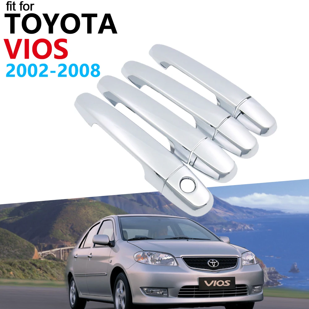 Хромированная крышка автомобильной дверной ручки для Toyota Soluna Vios XP40 Limo 2002 ~ 2008 2007