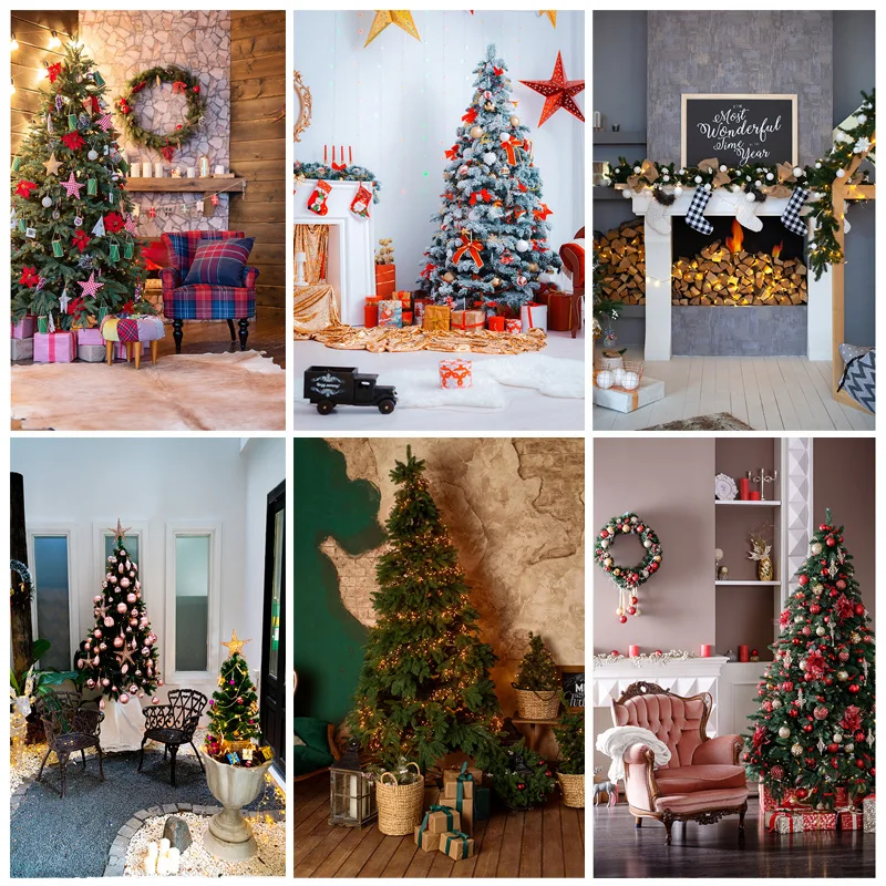 

SHENGYONGBAO Vinyl Christmas Photography Backgrounds Tree Gift Children Photo Backdrop For Studio Photocall Props 21520YDH-04