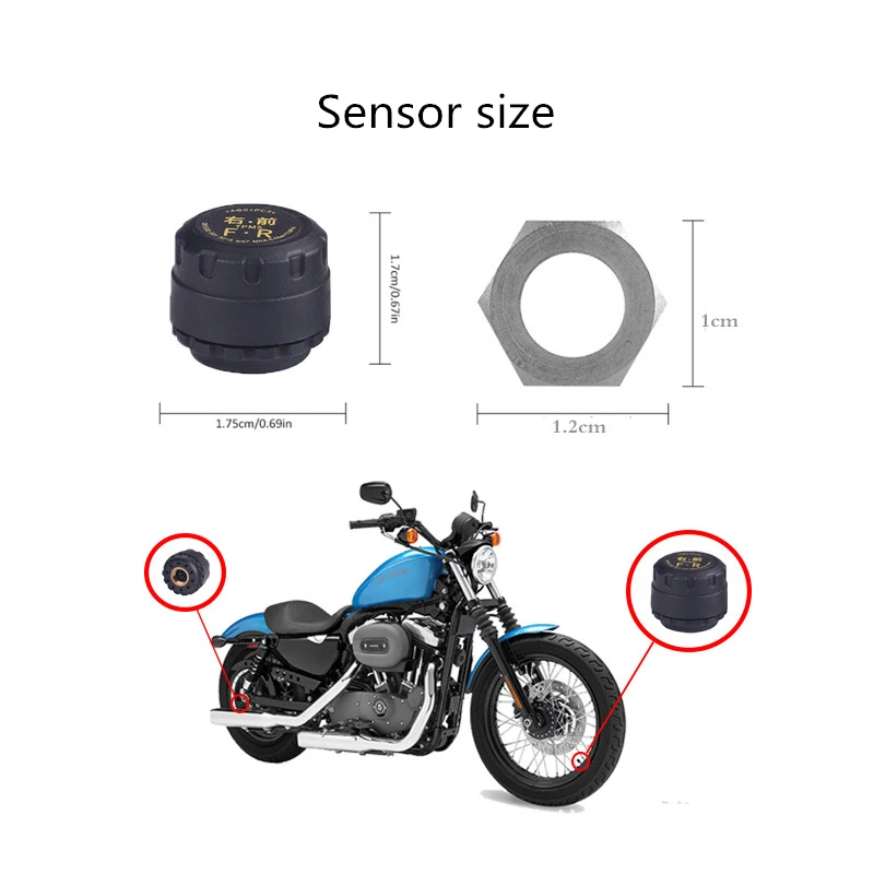 

Portable motorcycle tire pressure monitor 2 wheel electric car motorcycle wireless external tire pressure detector tire repair