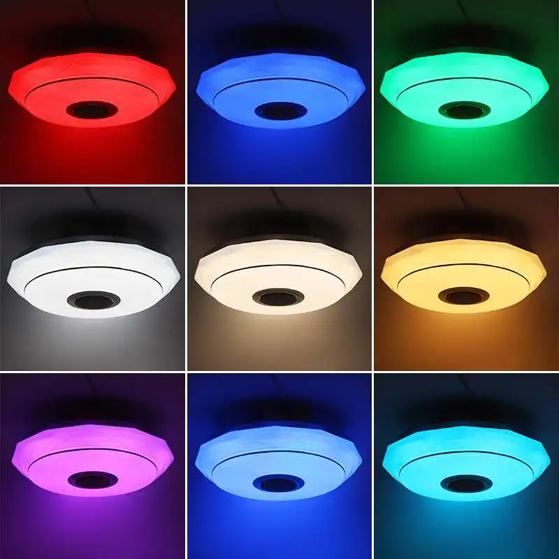 

200W APP LED Music Ceiling Light RGB bluetooth Speaker Lamp Home Bedroom Remote Control 320mm Dimmable Living Room Smart Light