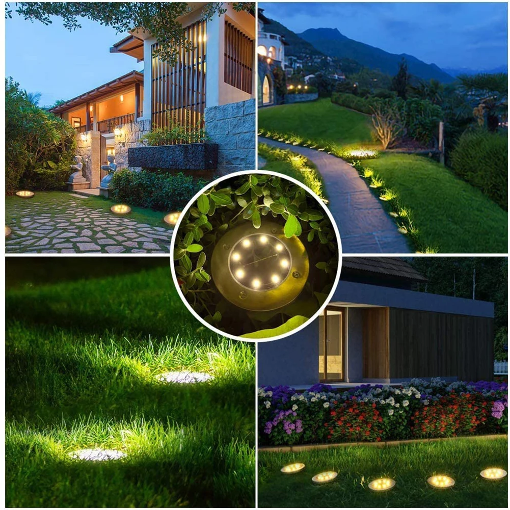 

Солнечный садовый светильник s 8 светодиодный Солнечная наземная светильник s Водонепроницаемый светильник подземный детектор обнаружения...
