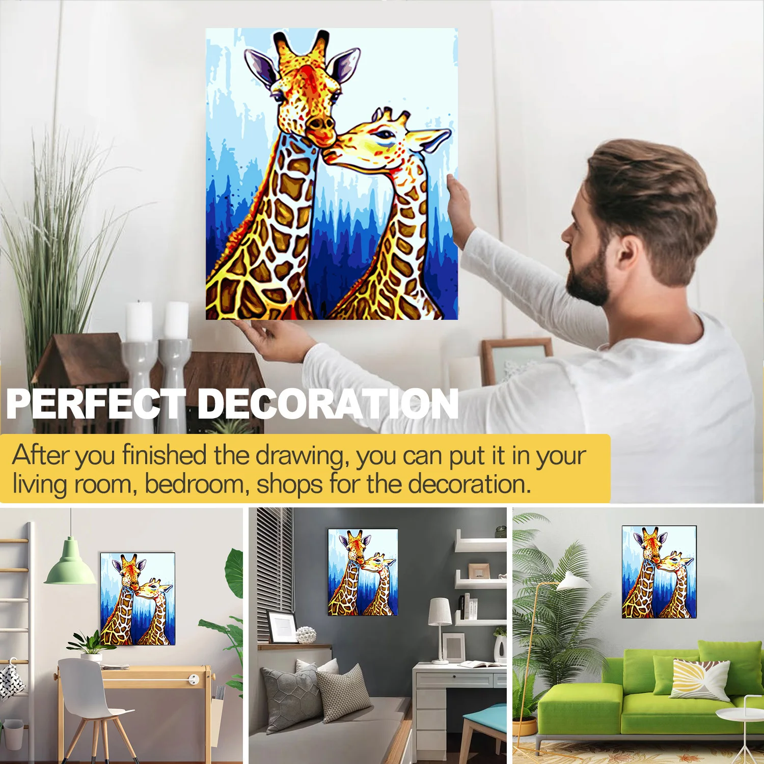 Низкая цена seckill Краски по номерам с рисунком жирафа для взрослых DIY Холст Картина