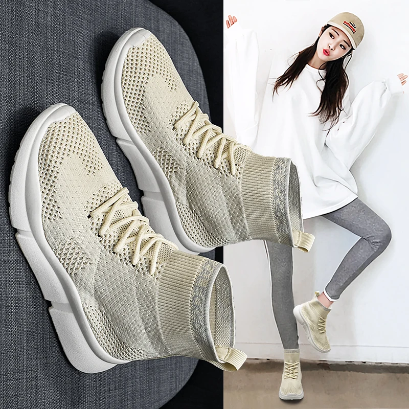 NIKEzi/удобные уличные модные женские высокие носки для девочек обувь путешествий