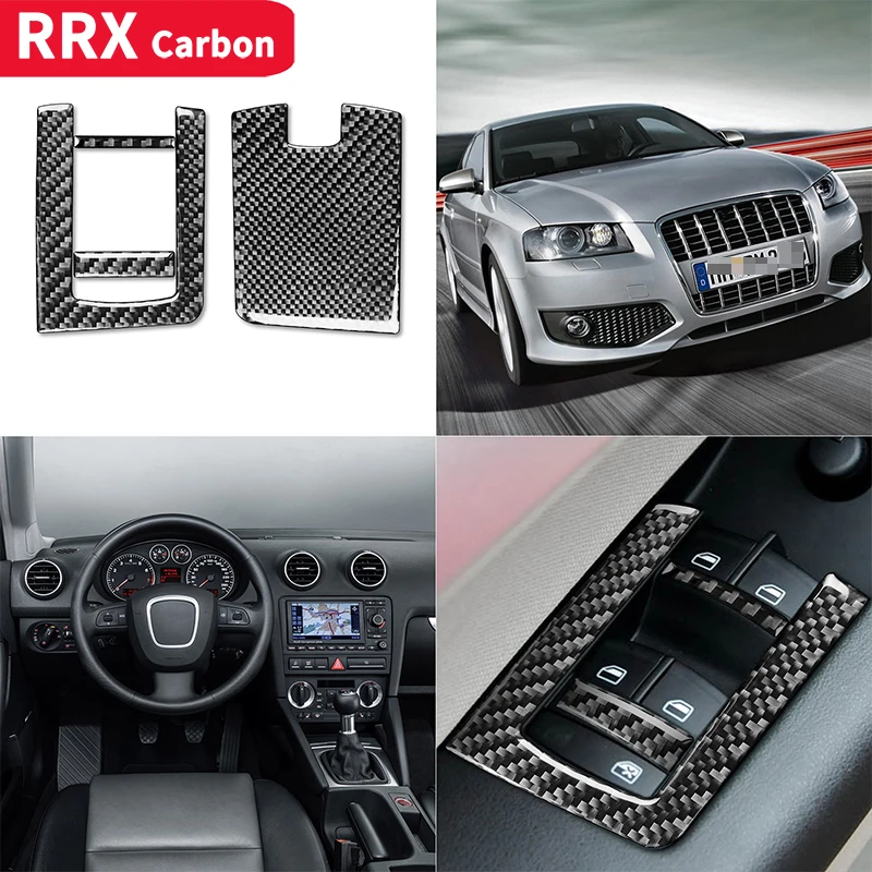 

RRX кнопки переключения стеклоподъемника ПЕРЕДНЕЙ ДВЕРИ автомобиля Панель рамка отделка углеродное волокно Наклейка Автомобильные аксессу...