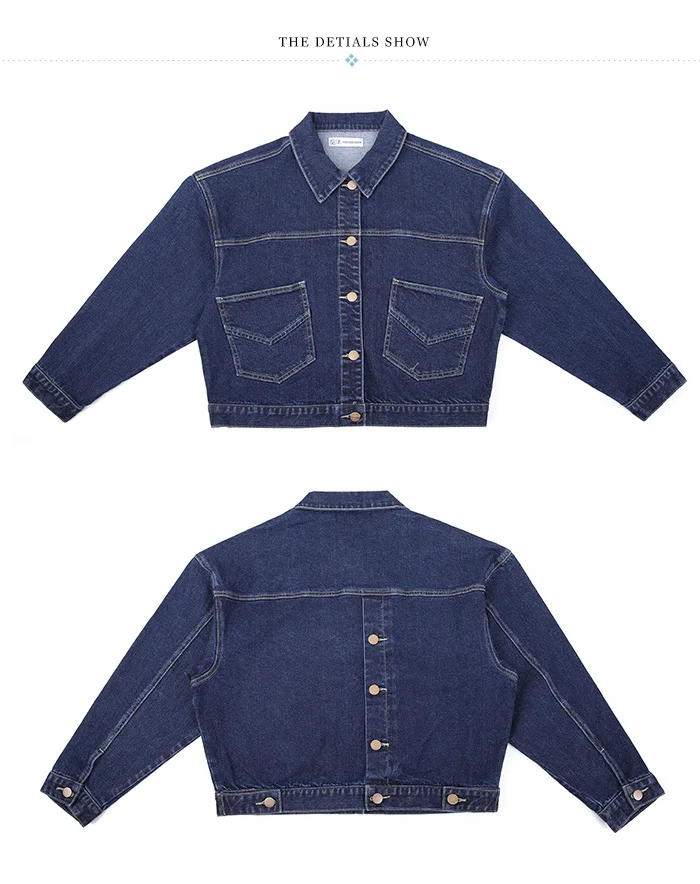 Женская короткая джинсовая куртка LEIJIJEANS, классическая повседневная темно-синяя куртка из денима c пуговицами на спине, новая модная модель больших размеров от S до 6XL