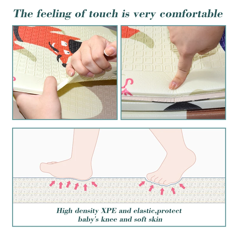 Детский игровой коврик складной пазл Xpe Образовательный детский двусторонний