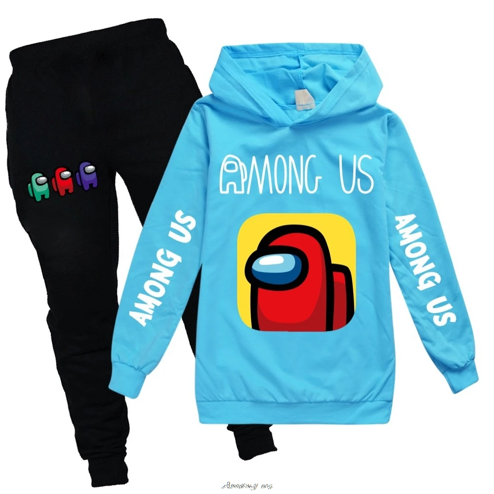 Модная одежда для девочек толстовка с мультяшным рисунком из США + штаны