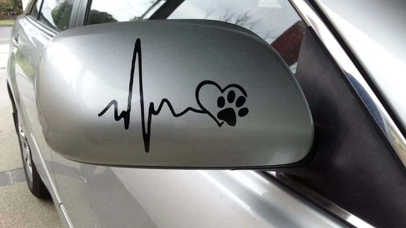10 см * 13 сердцебиение Lifeline Paw печать забавная виниловая наклейка стикер