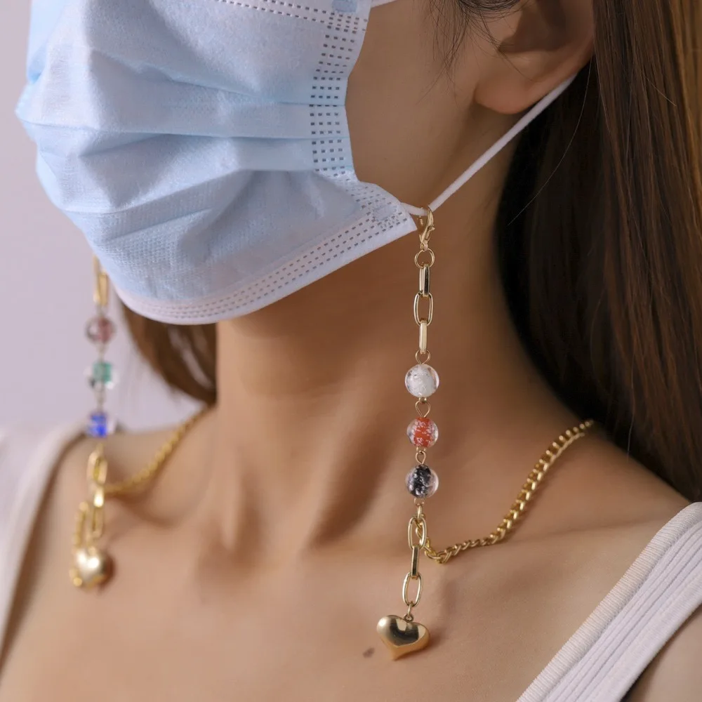 

Glasses Accessories Glasses Chain Lady Pendant Pearl Heart Sexy Lovely Chain Color Beads Europe And The United States