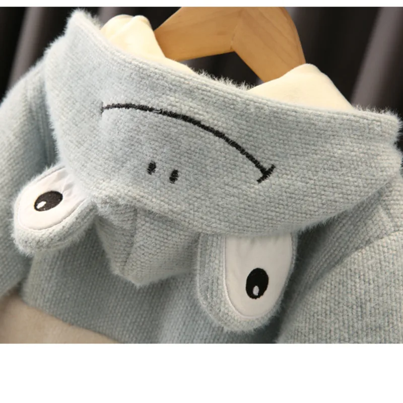 

Casual Spring Autumn Kids Thicken Cartoon Clothes new Boys Baby Girls Hooded Jacket Fashion Children Solid Cotton Tracksuit