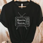 Футболка Wanda Vision, женская летняя футболка с забавным рисунком ведьмы, Винтажная футболка с коротким рукавом, уличная одежда