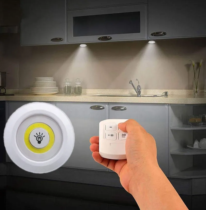 Управляемая батареей диммируемая светодиодная подсветка под шкаф COB