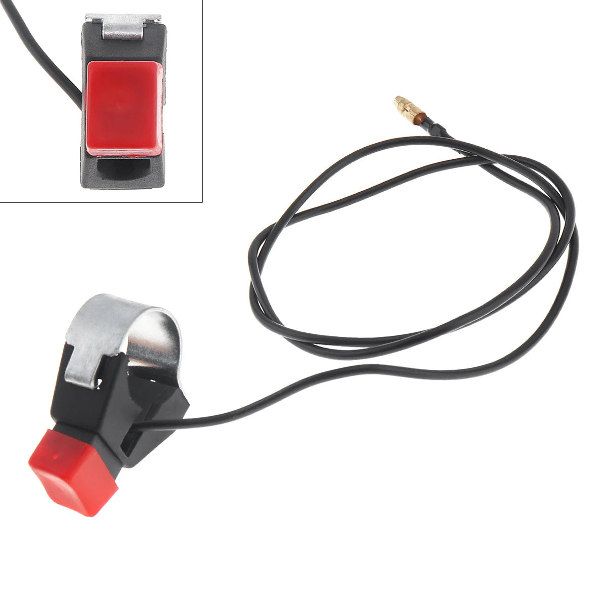 

Universal Black 22MM Steering Wheel Square Start Button Flameout Switch Connector Button Switch for Motorcycle Electric Car