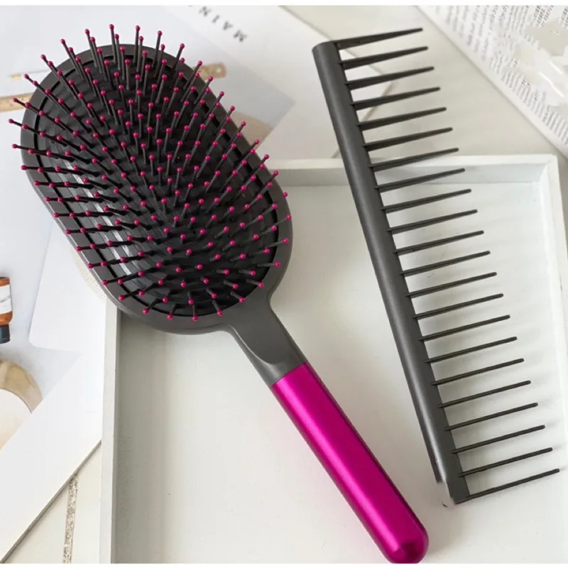 Dysoned-cepillo de dientes anchos para peluquer&iacute;a, rastrillo de aire para desenredar el pelo, masaje, Juego de 2 piezas, accesorios de herramientas-2