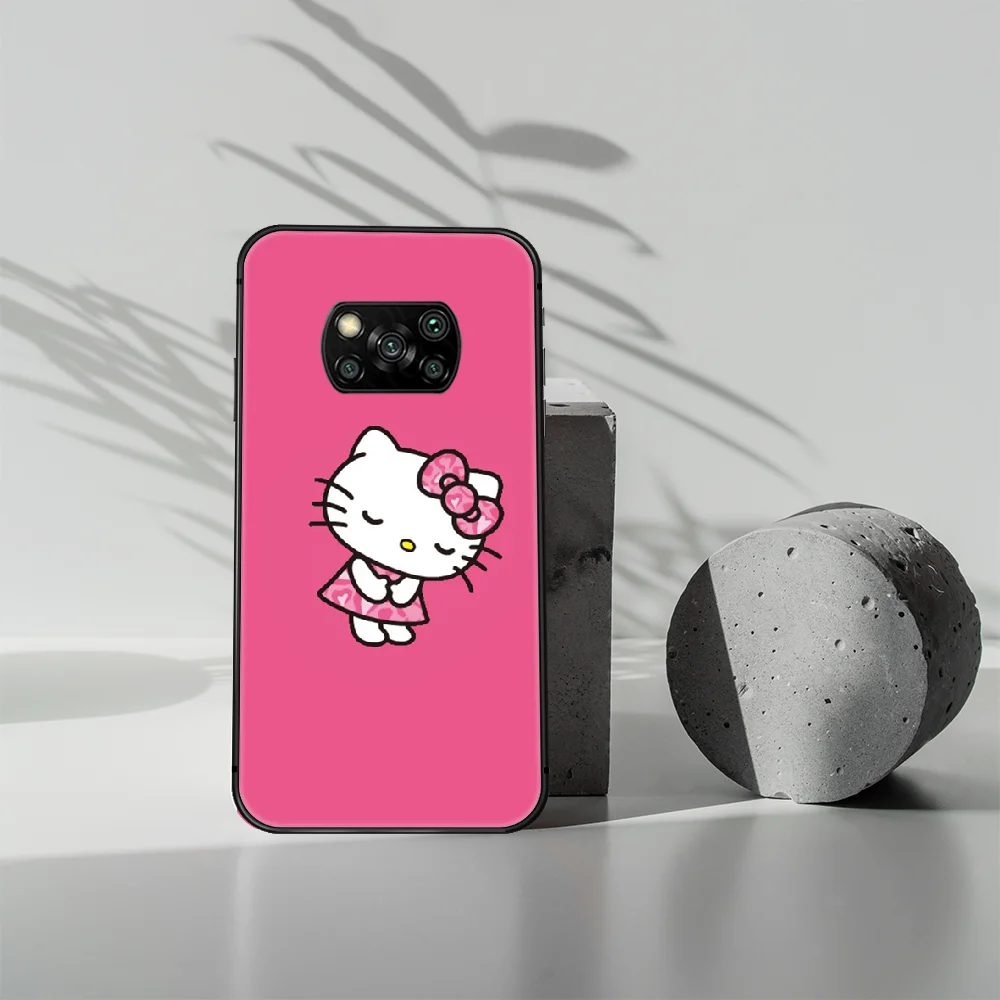 

Cartoons hellos Kitty cute Phone case Cover Hull For Xiaomi Mi A2 A3 8 9 9T Note 10 Se Lite Pro black Etui Luxury Back Fashion