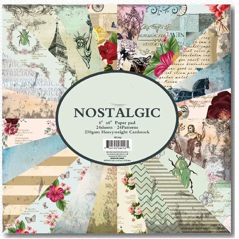 24 листа 6 &quotX 6&quot Ностальгический бумажный блокнот с двойной печатью для