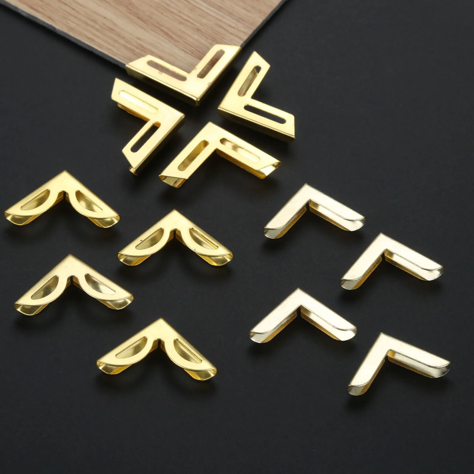 50 шт. Золотая мебель для книг скрапбукинга альбома меню папки Угловые протекторы