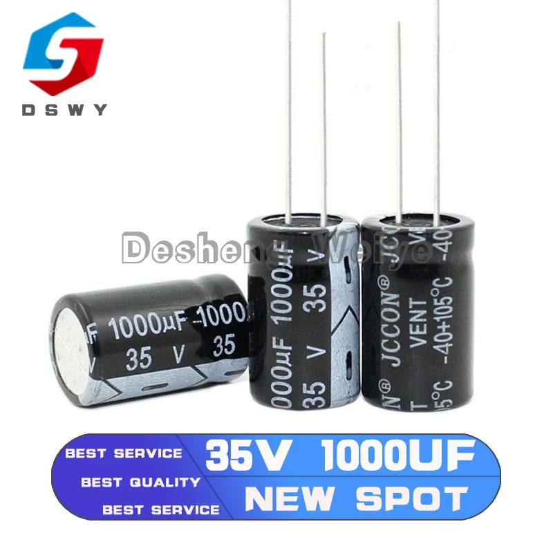 

10PCS 35V1000UF 13*21MM 1000UF 35V 13x21 mm Aluminum Electrolytic Capacitor DIP