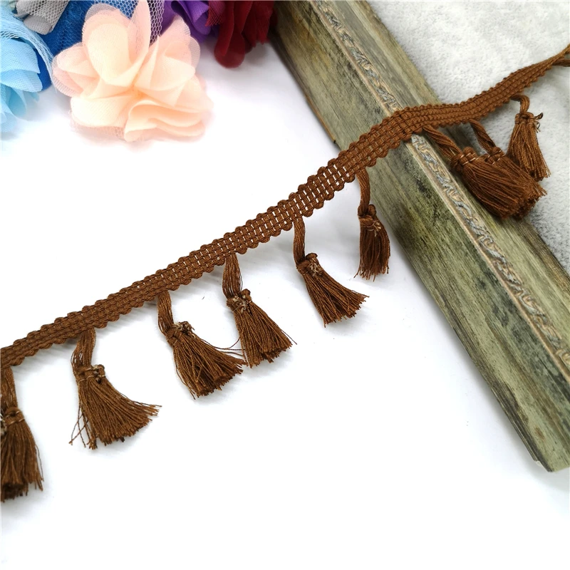 2 ярда Кружевной обрезки для шитья ленты бахрома из хлопка Этническое латинское платье, сценический костюм, декоративные занавески DIY #RL on.