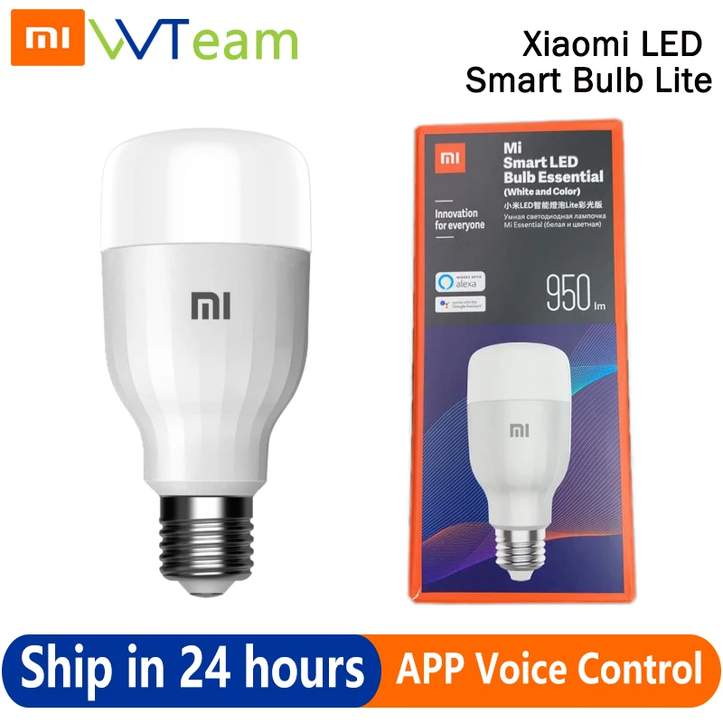 Светодиодная смарт лампа Xiaomi Essential Lite Global Color n White APP WIFI Голосовое управление 9 Вт 16