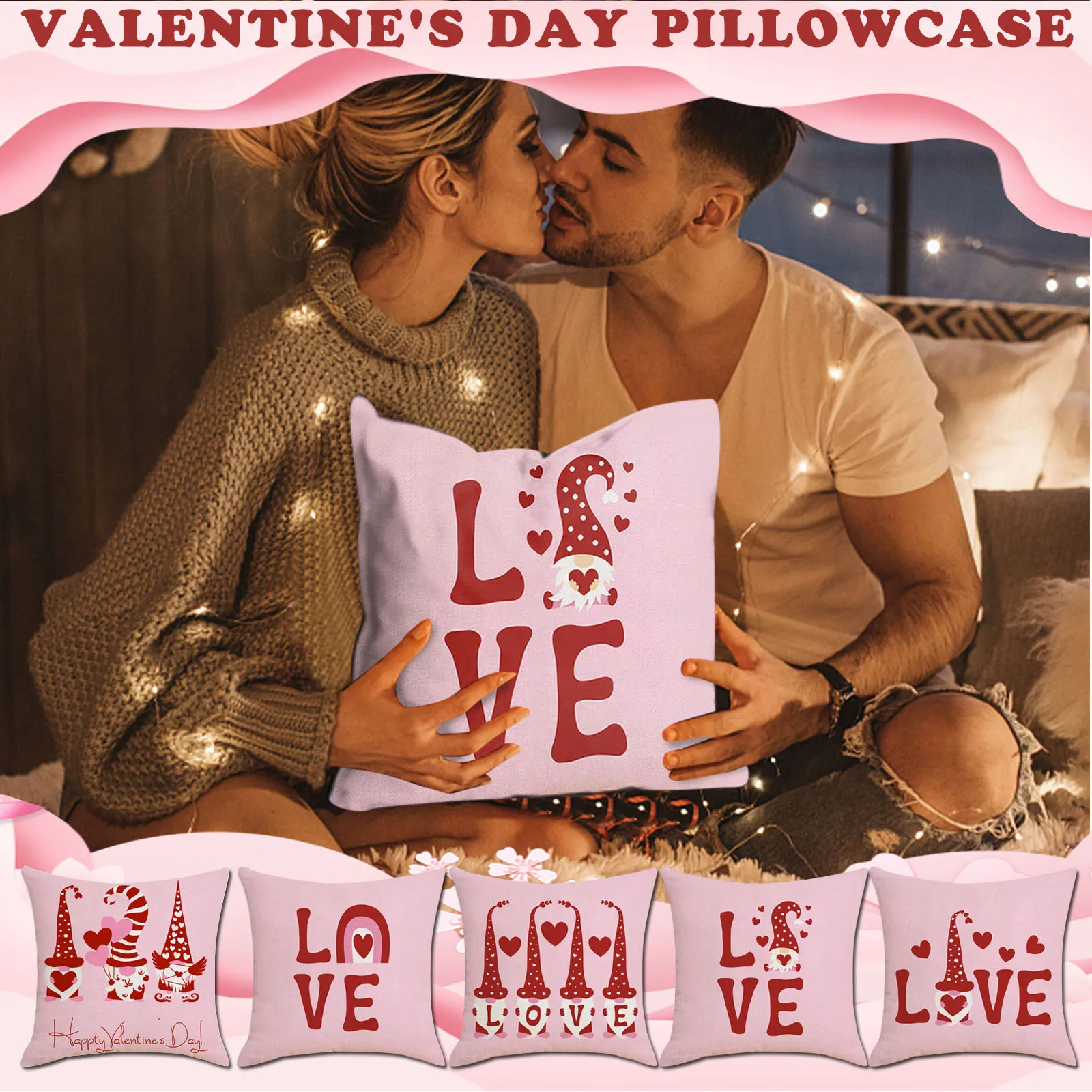 

Valentines Day Pillowcase Decorative Sofa Cushion Case Love Bed Pillow Cover Home Decor Car Cushion Cover Throw Pillow Case 45cm