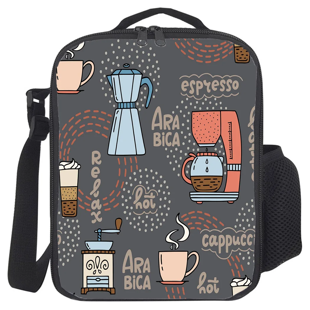 Портативная сумка для обеда женщин детей мужчин кофе чашка машина фасоли