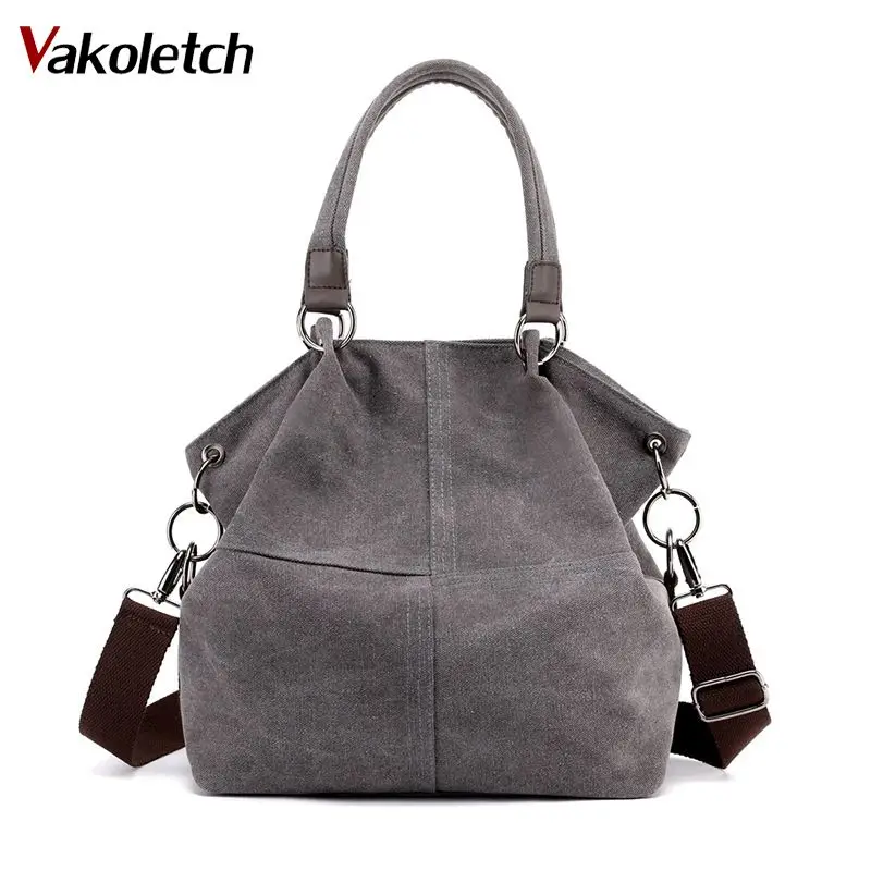 

Hot Sell Female Totes Bolsas Trapeze Solid Shoulder Bag High Quality Canvas Women Handbag Casual Large Capacity Hobos Bag KL789