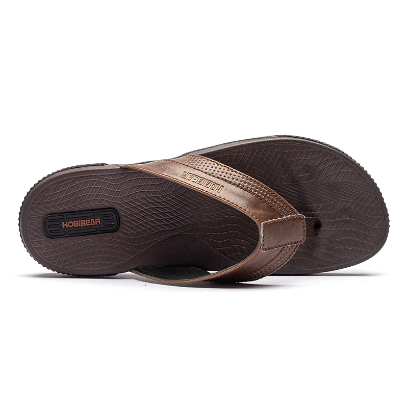 Coslony/мужские кожаные шлепанцы Сезон лето Пляжные вьетнамки для мужчин