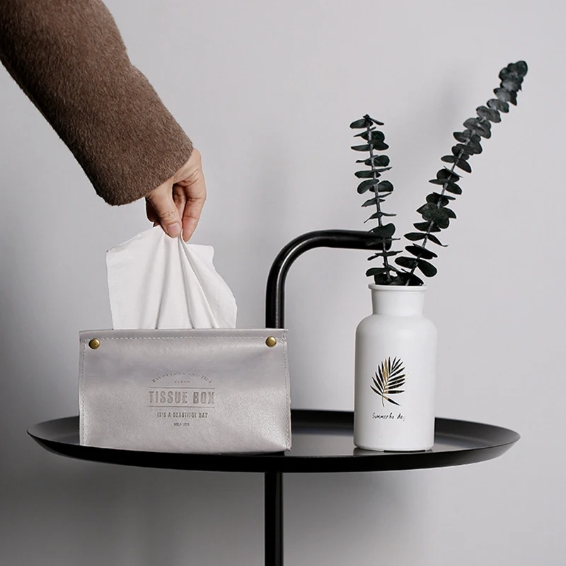Контейнер для полотенец салфеток держатель Ins Скандинавская кожаная коробка