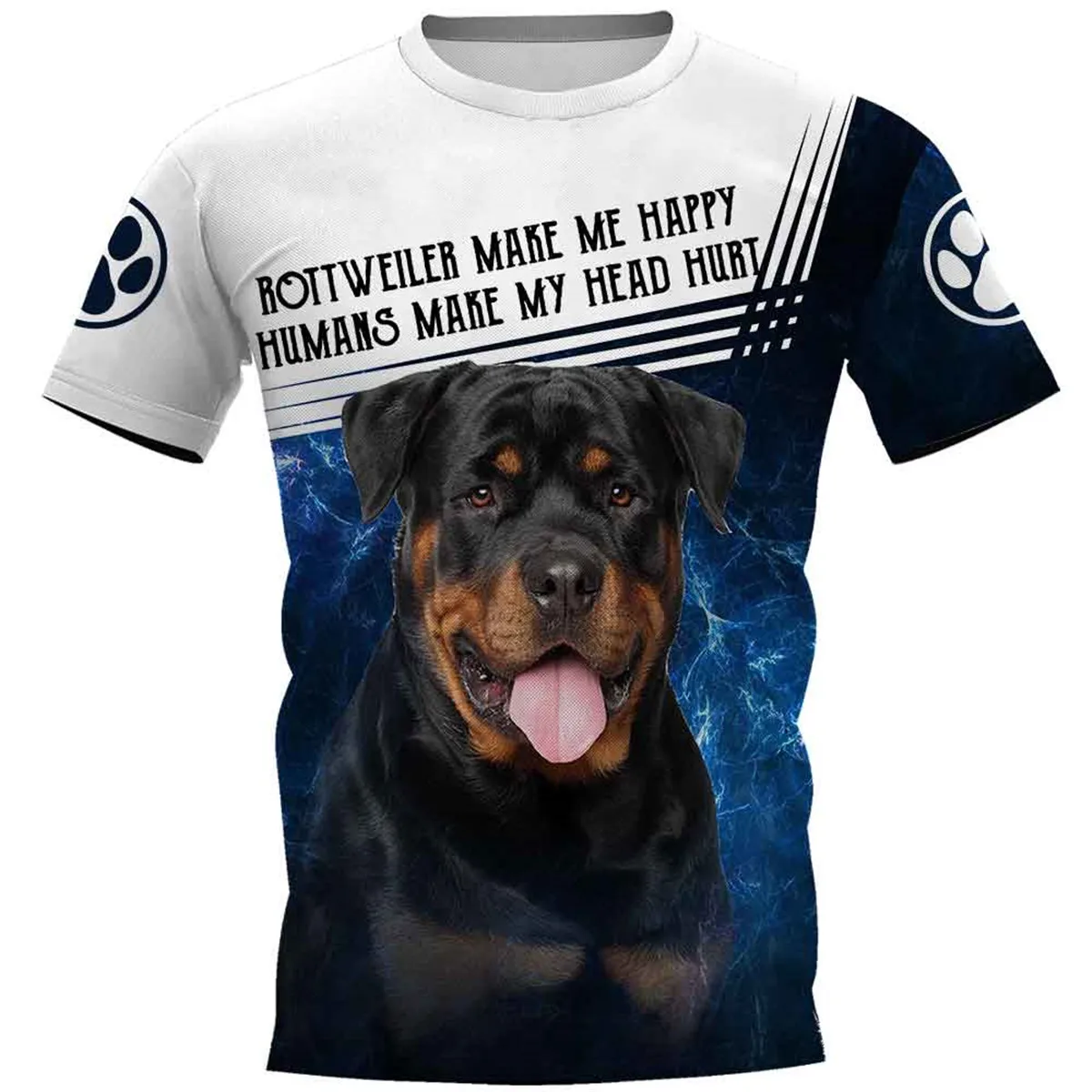 

Rottweiler T-shirt For Men 2021 Summer New Fashion 3D Printed Harajuku Short Sleeve Casual Unisex O-Neck Tops Dropshipping