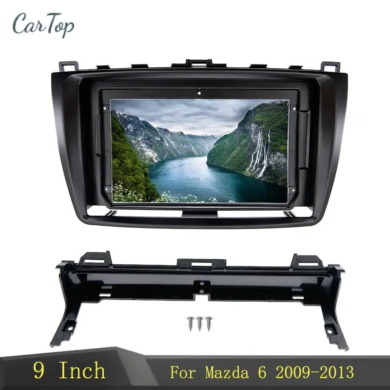 

9-дюймовый автомобильный Радио панель для Mazda 6 Atenza 2009-2013 приборной панели Установка объемного отделка комплект рамка для адаптера переменного тока ободок