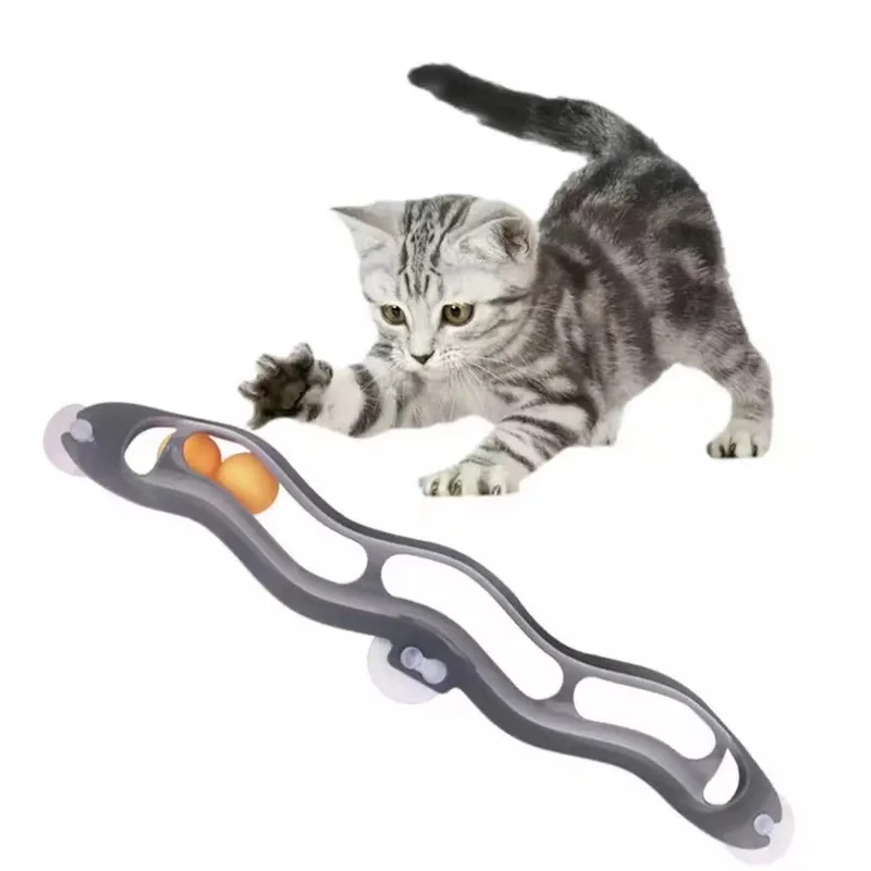 

Игрушечный мяч для домашних животных, котят с присоской, трек с шариком, туннель, игрушка, трек, игрушка для домашних кошек, интеллектуальная...