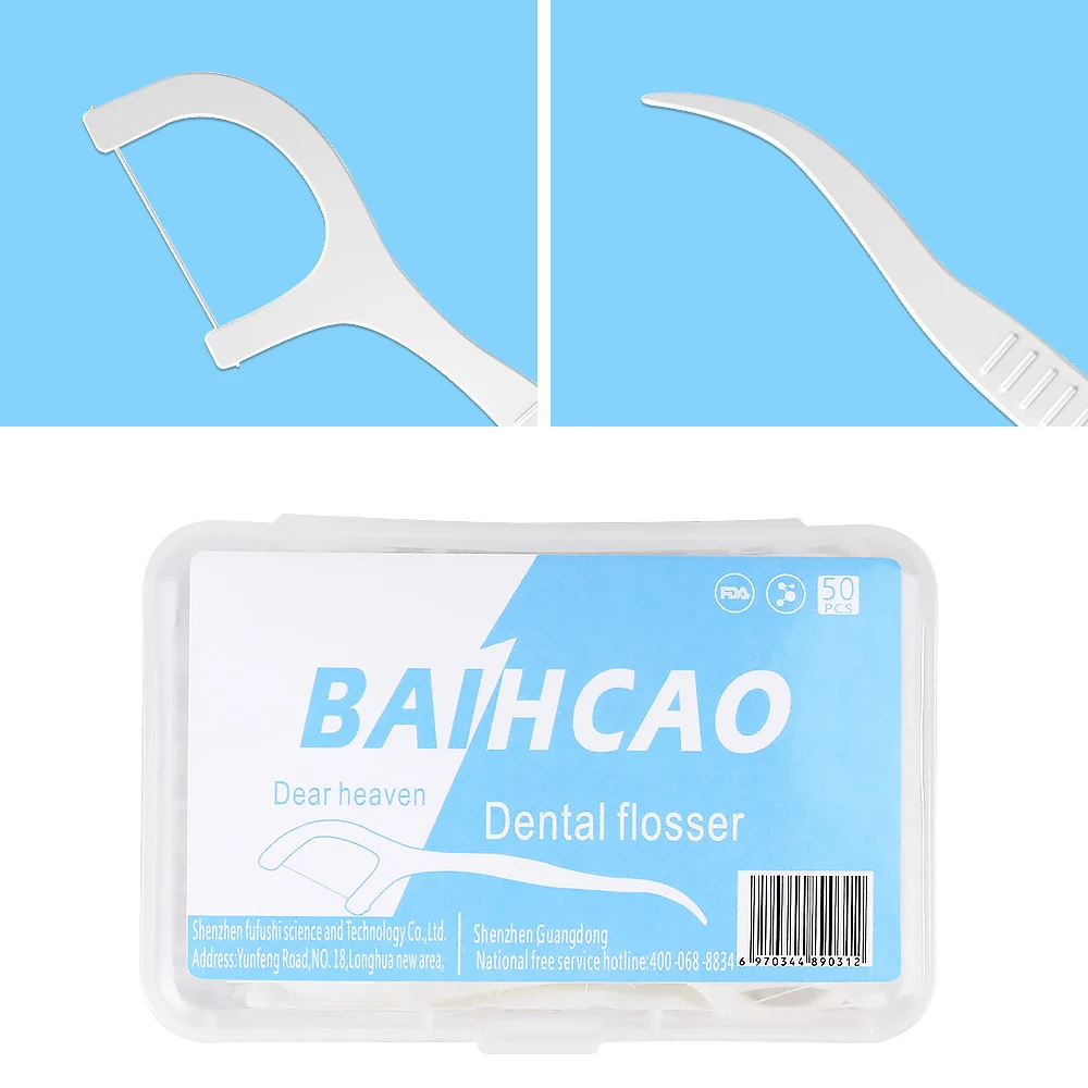 50 шт. зубная нить зубочистки палочки для чистки зубов Уход за полостью рта 4 8 см |