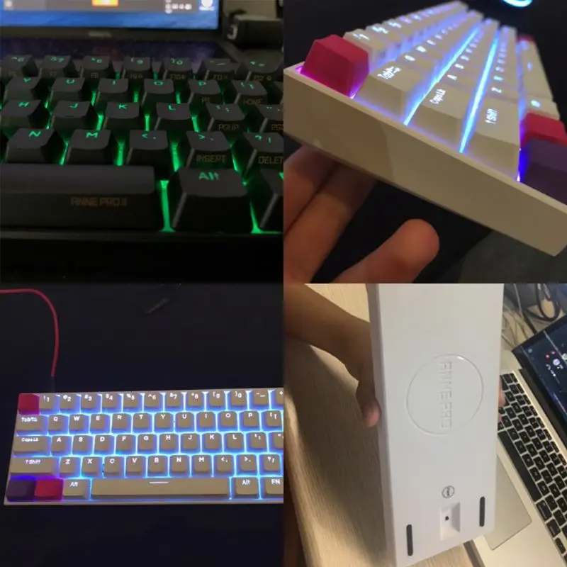 60% Mechanical Keyboard Bluetooth 4.0 Type-C RGB 61 Keys Cherry Blue Red Switch