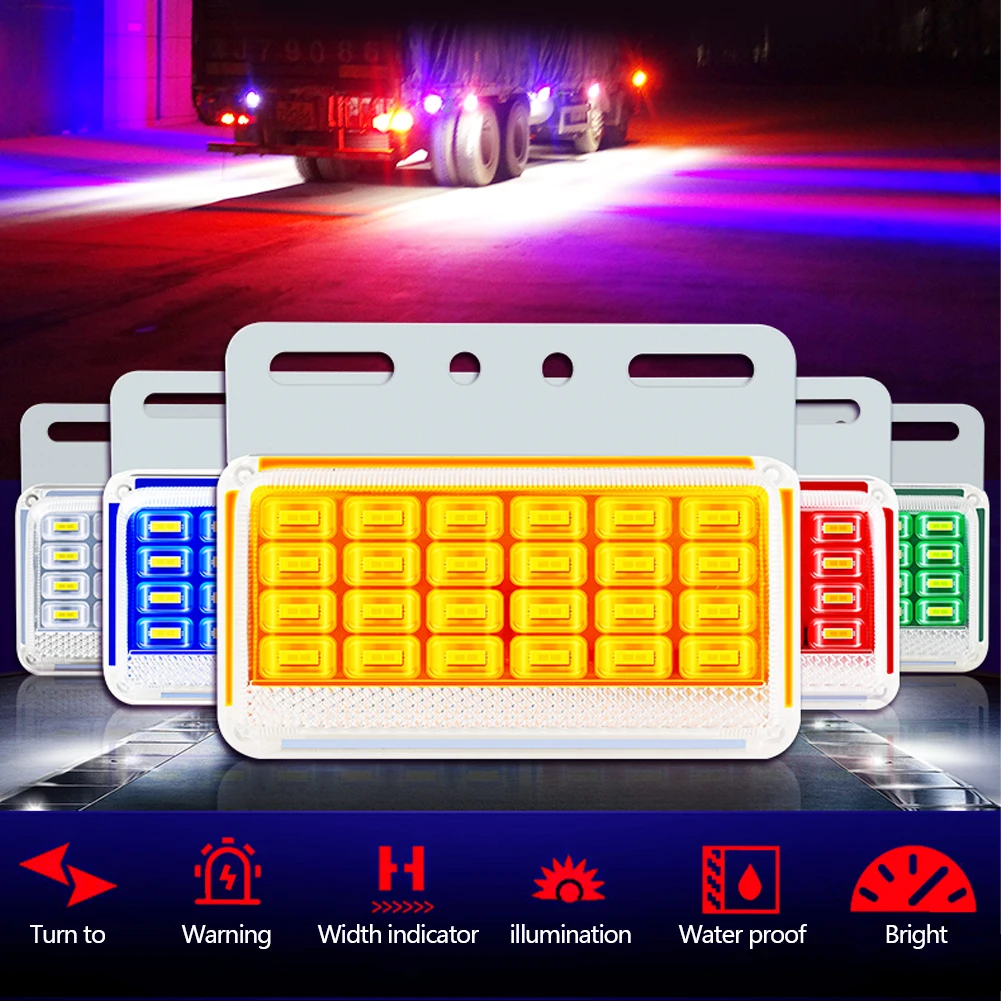 

24V 31 LED Side Marker Indicator Lights 9D Position Lamp for Off-Road Truck Trailer Signal Lamp Trailer Tail Lights Waterproof