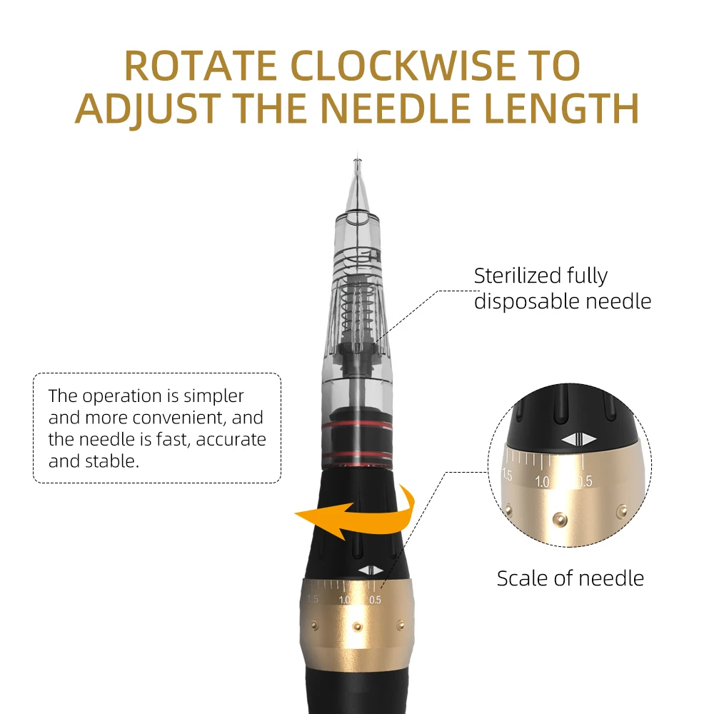 AIMOOSI M7 - профессиональная тату-машина высокого качества для микроблейдинга, татуировки тела, бровей, губ и ПМУ с иглой. Поставляется с постоянными расходными материалами.
