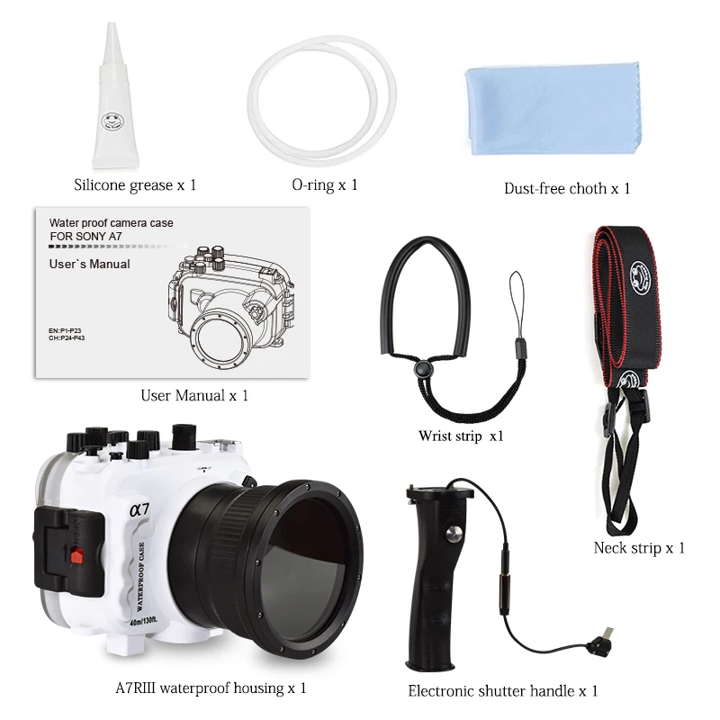 للبيع حافظة مثبت مضاد للماء من العلامة التجارية فوروغاسا7 RII لهاتف سوني A7II 40 م مقاوم للماء تحت الماء حاوية الكاميرا الغوص