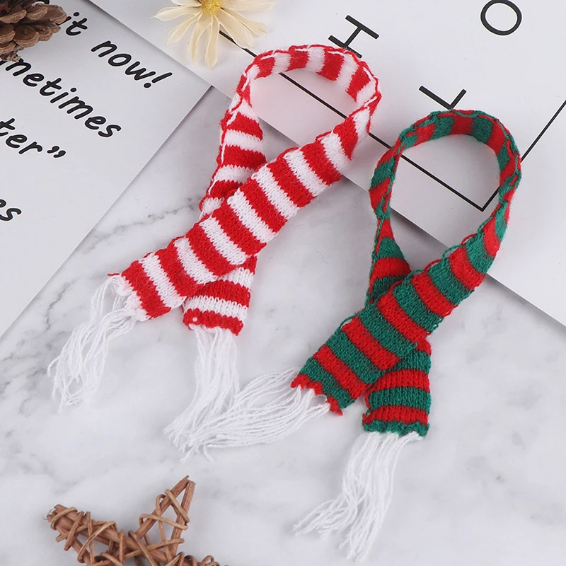 

1/3pcs Children Baby Gift Toy 1:12 Dollhouse Miniature Christmas Scarf Christmas Decoration Christmas Hat Scarf Bib