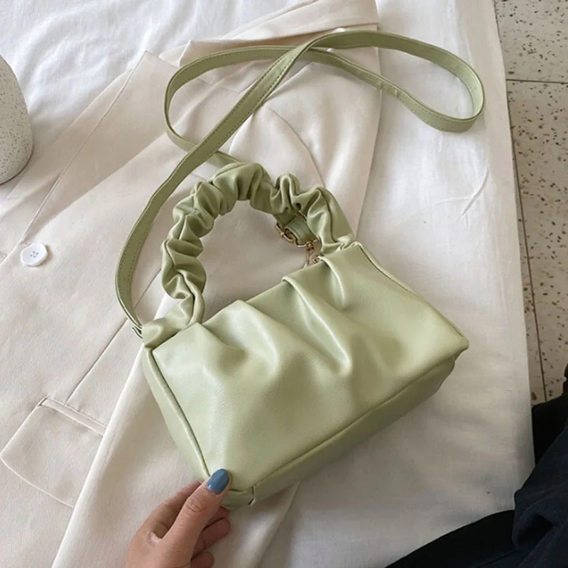 

Tote Bags For Women 2020 Vintage Handbags Solid Color Summer Crossbody Shoulder Bag Lady Cloud Pouch Female Soft Leather Clutch