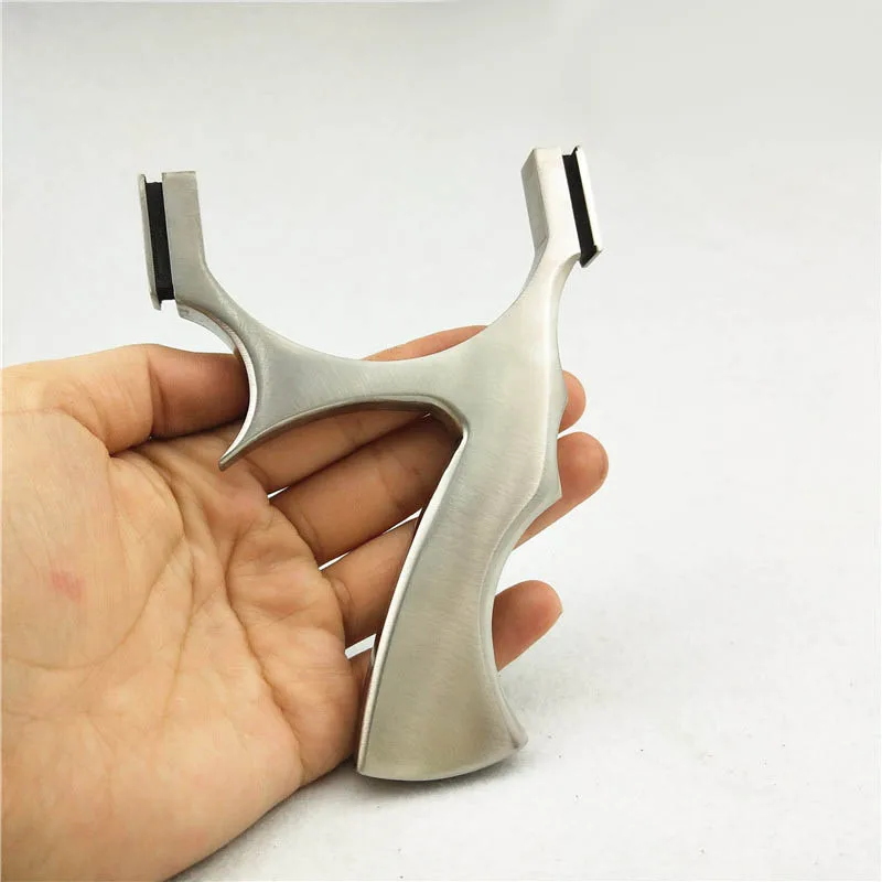 

Powerful High Quality TTF Stainless Steel Slingshot with Flat Rubber Bands For Outdoors Hunting Universal left and right hand