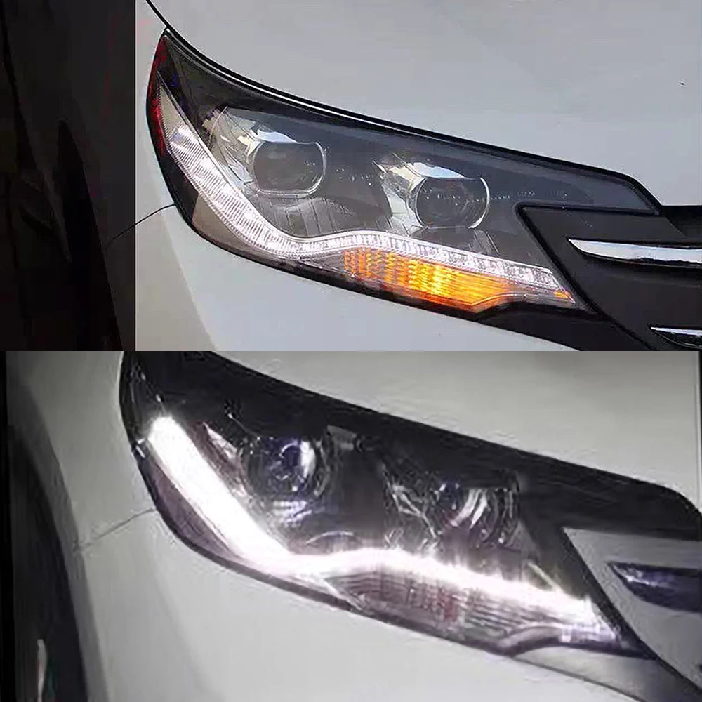 1 пара автомобильный головной светильник s для Honda crv 2012 2013 светодиодный головной светильник для CRV Головной фонарь СВЕТОДИОДНЫЙ дневной ходовой светильник DRL Bi-Xenon HID