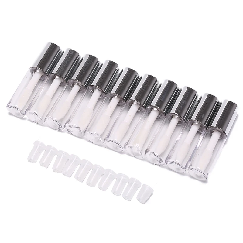 1.2ML Empty Transparent PE Lip Gloss Tubes Plastic Balm Tube Lipstick Mini Sample Cosmetic Container With Gold Cap 10PCS | Красота и